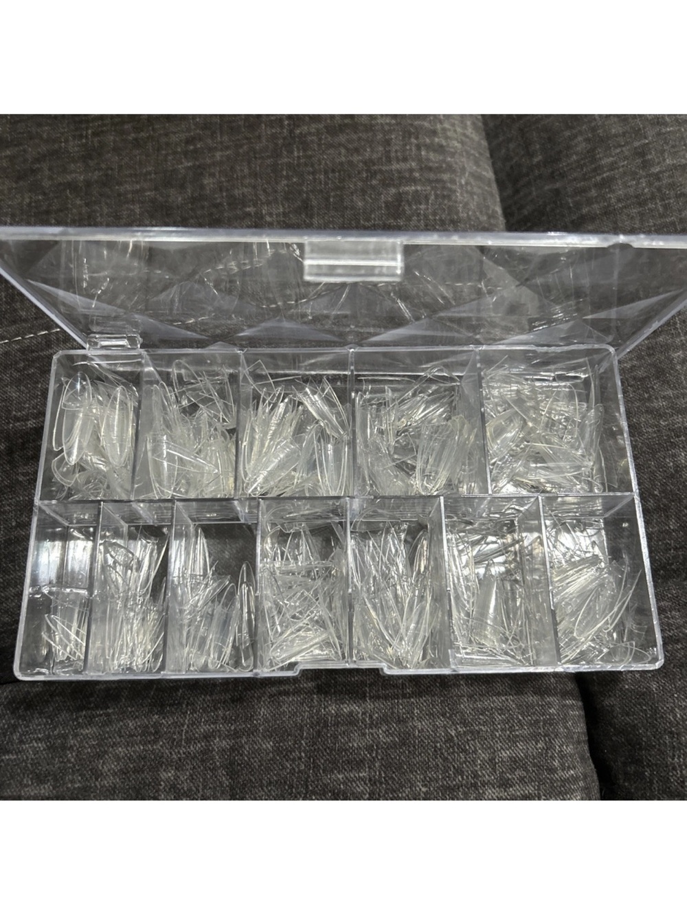 Clear Artificial Nail Tips Plastic with Box for Nail Art Acrylics